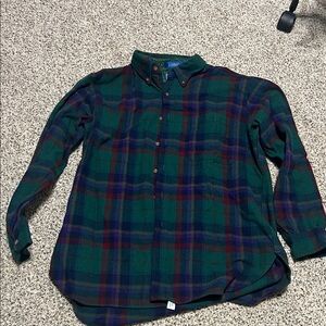 Pendleton Men's Casual Plaid Shirt in Green and Purple